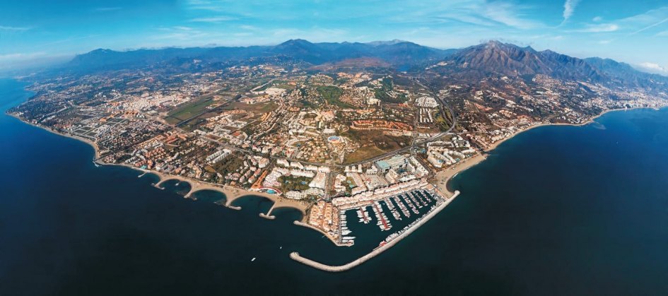 Línea de costa de Marbella, vista panorámica