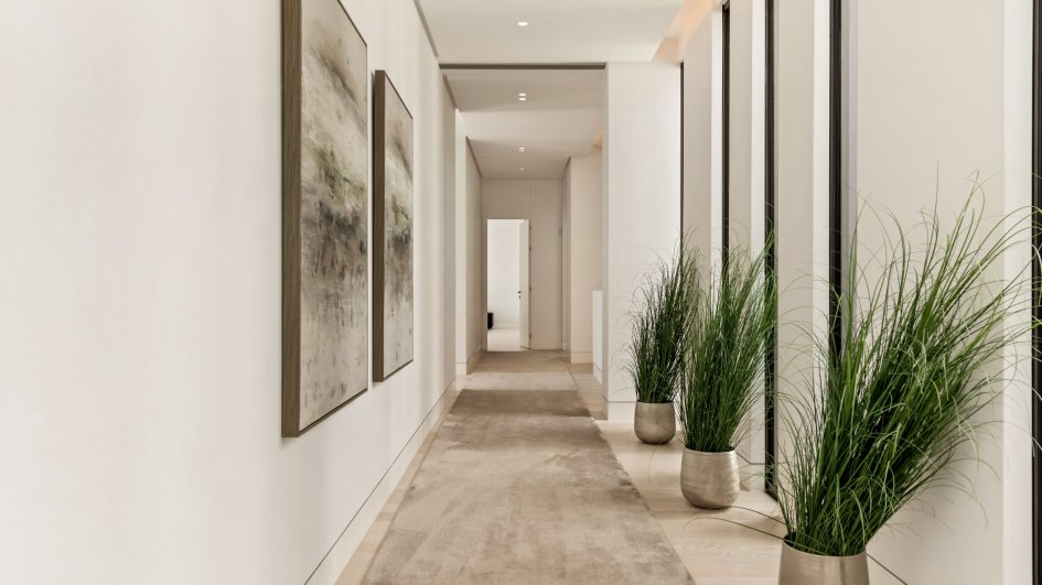 Example of a spacious hallway at a luxury property