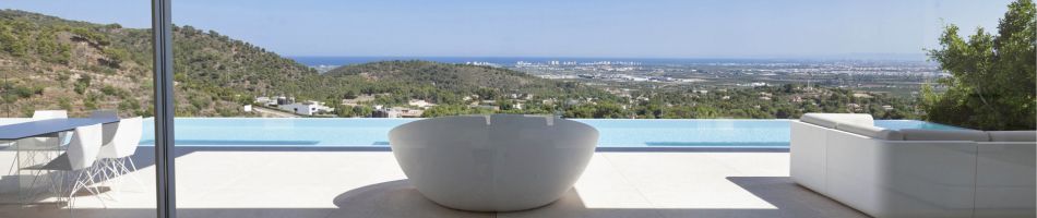 Modern villa overlooking the sea in Los Monasterios, Puçol, for sale. RMGV4281