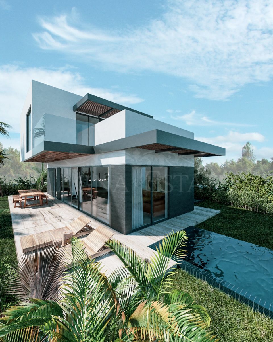 New villa in El Campanario, Estepona, with golf and mountain views.