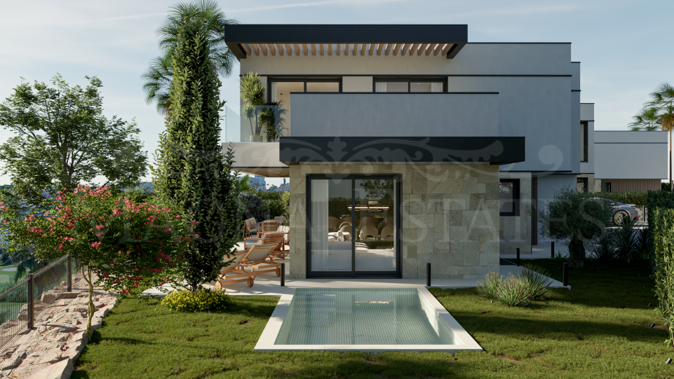 New villa in El Campanario, Estepona, with golf and mountain views.