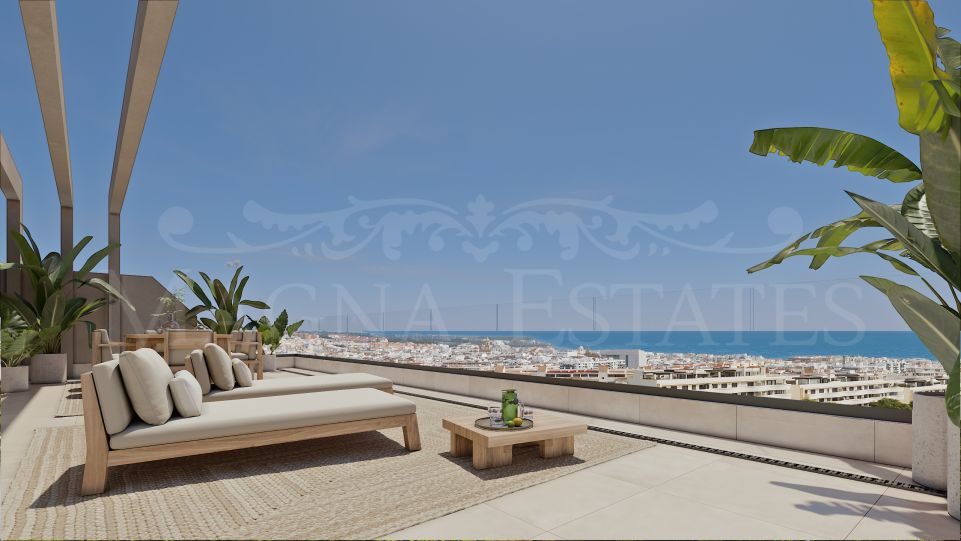 Apartamento moderno con vistas al mar en Las Mesas, Estepona