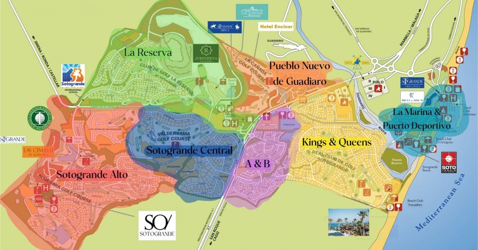 Sotogrande Map by areas
