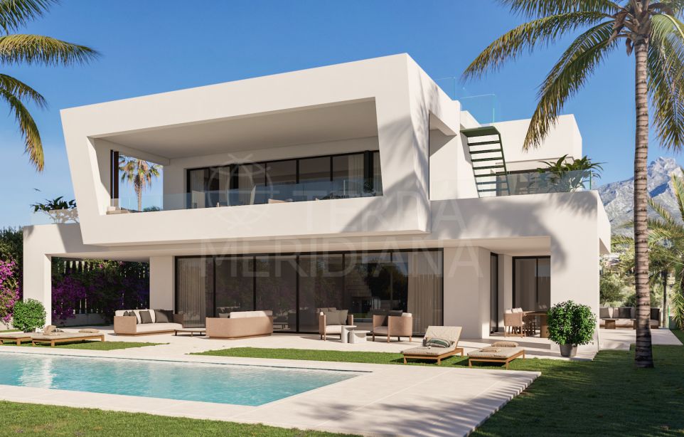 Nouvelle villa avec une élégance exceptionnelle et un design de qualité à vendre à Lomas del Virrey, Marbella Golden Mile