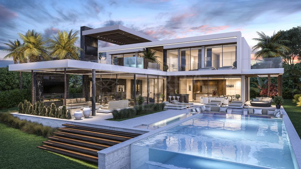 Villa de ultra lujo a estrenar con vistas al mar en venta en Los Flamingos Golf, Benahavis