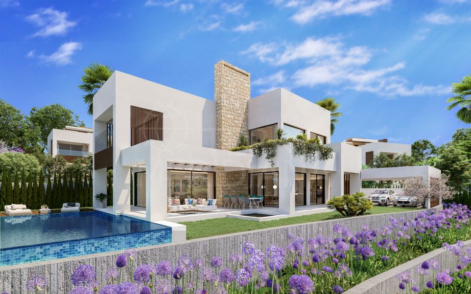Lujosa villa de estilo contemporáneo a estrenar con 4 dormitorios y vistas al mar en venta en La Fuente, Marbella