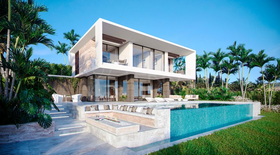 Villa a estrenar con vistas al golf y al mar en venta en Valle Romano Green, Estepona