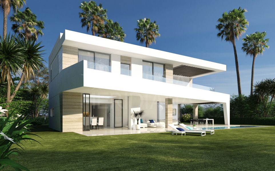 Elegant brand new villa with optional solarium and lower level for sale in Oasis 8, La Resina Golf, Estepona