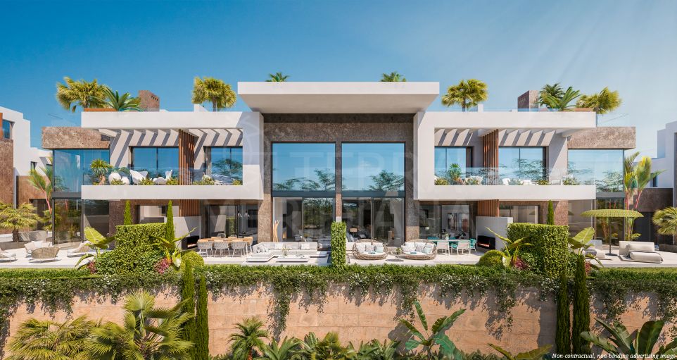 Nouvelle maison jumelée avec solarium et piscine à débordement à vendre à The List, Rio Real, Marbella Est