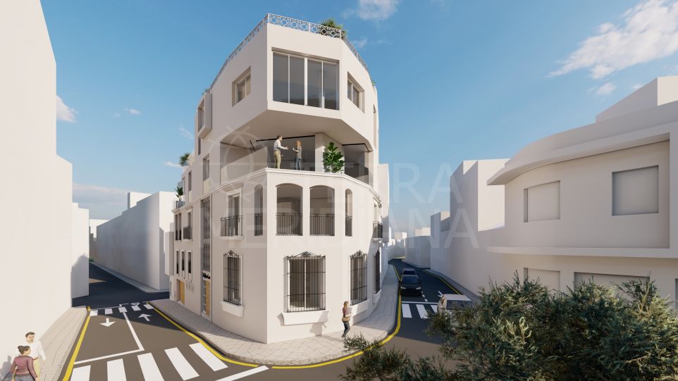 Proyecto sobre plano con licencia para construir 5 apartamentos en el Casco Antiguo de Estepona