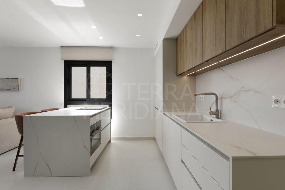 Magnificent and fully reformed 1 bedroom front line beach penthouse for sale in Estepona