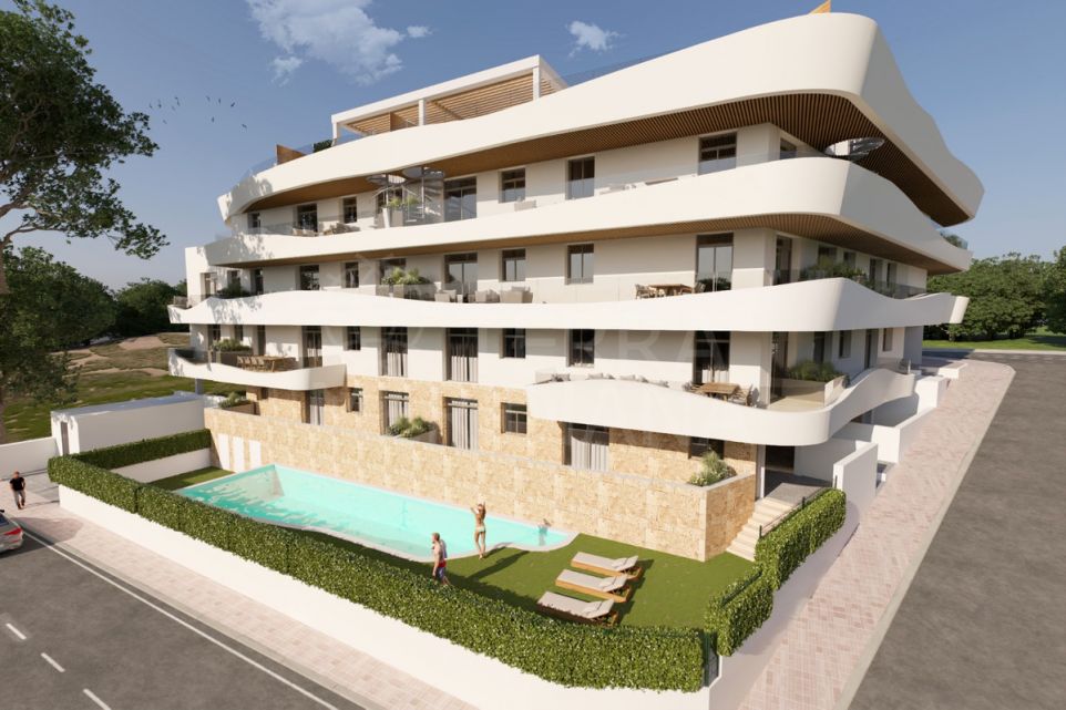 Brand new contemporary style 2-bedroom Duplex Penthouse with sea views for sale in Estepona centre