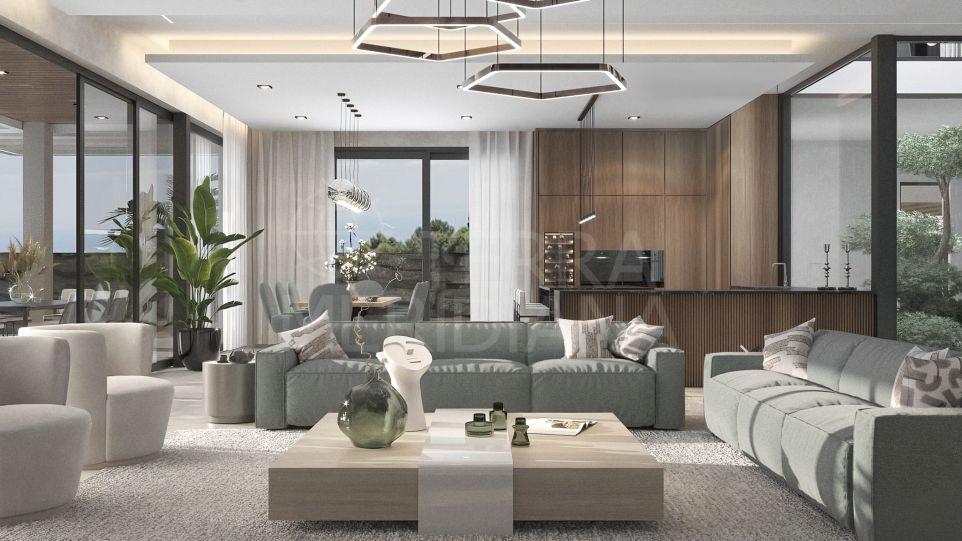 Magnificent brand new villa with panoramic sea and mountain views for sale in Benahavis