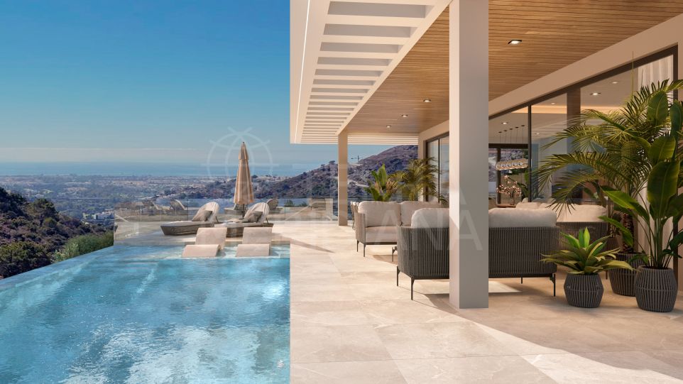 Magnificent brand new villa with panoramic sea and mountain views for sale in Benahavis