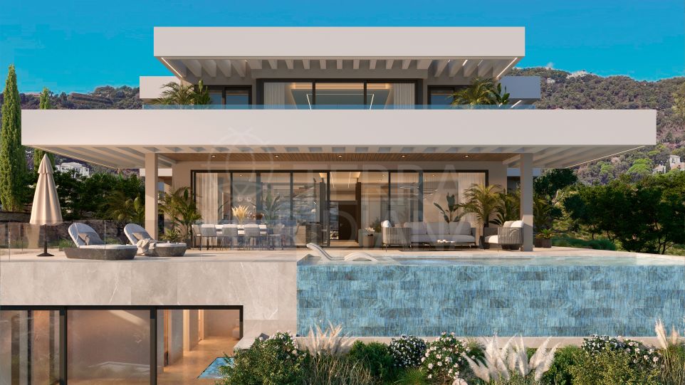 Magnificent brand new villa with panoramic sea and mountain views for sale in Benahavis
