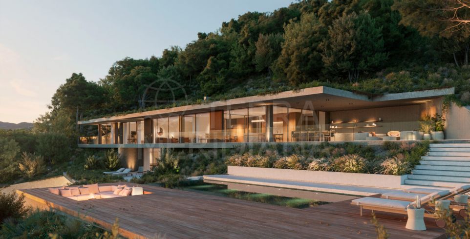 Impresionante villa de estilo moderno a estrenar con 5 dormitorios y vistas al mar en venta en Monte Mayor, Benahavis