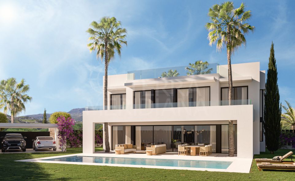 Brand new refined villa with large solarium for sale in Los Olivos del Campanario, Estepona
