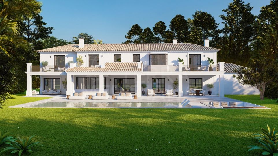 Villa sobre plano inmersa en luz en una enorme parcela en venta en Guadalmina Baja, San Pedro