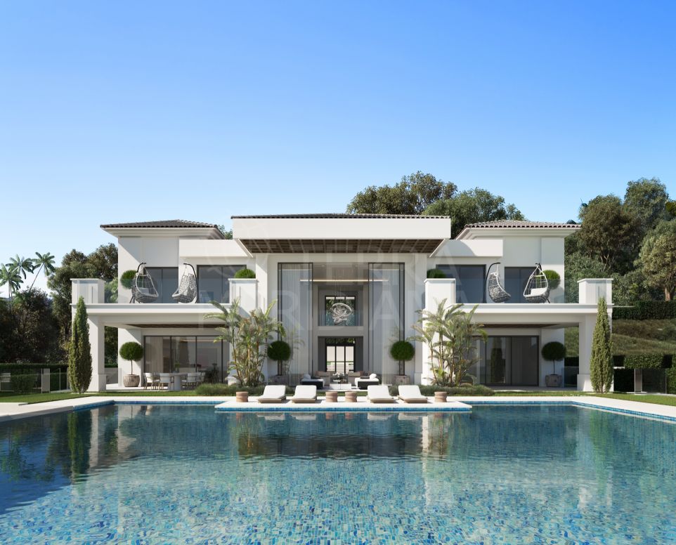 Villa projects with sweeping vistas and designer interiors for sale in Los Flamingos Golf, Benahavis