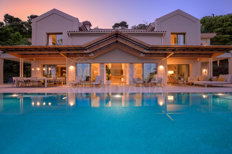 Elegant Scandinavian-Styled Villa with Sea Views for Sale in Prestigious La Zagaleta, Benahavis