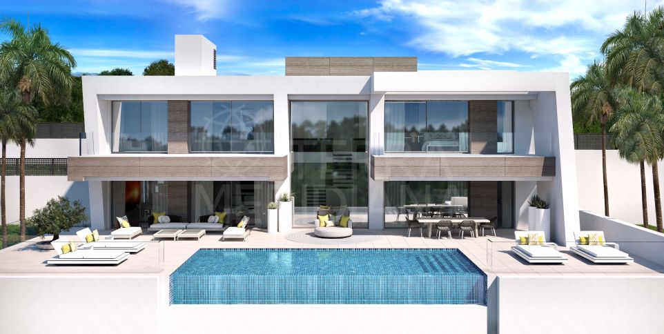 Contemporary villa with panoramic views for sale in Light Blue Villas, El Paraiso, Estepona
