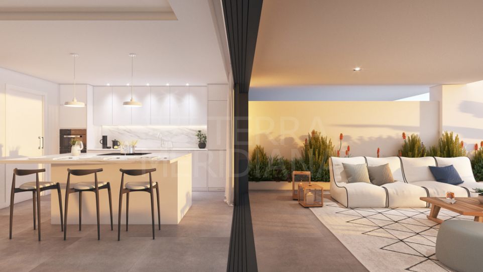 Modern middle floor apartment for sale in the highly exclusive Mirador de Estepona Hills