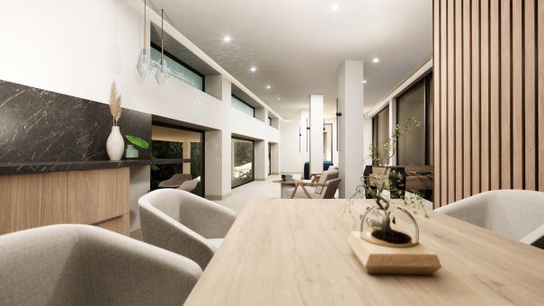 South facing Modern designed villa in the F Zone currently under construction.