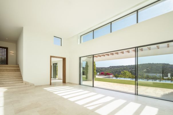The Ibiza - style villa in the Green 10 enclave of Finca Cortesin