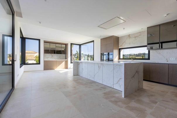 Magnificent modern design villa just finished in a fantastic location bordering a green area