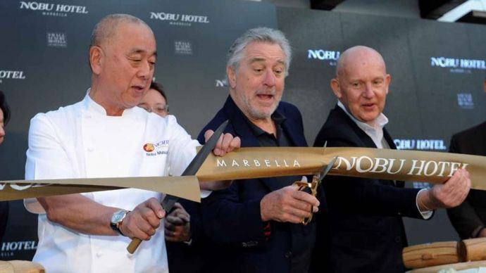 chef Nobu Matsuhisa, Robert De Niro, Meir Teper, marbella