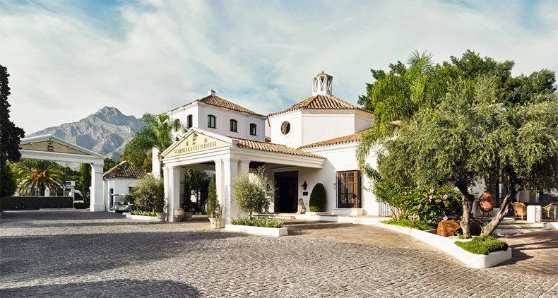 The driveway of the iconic Marbella Club Hotel
