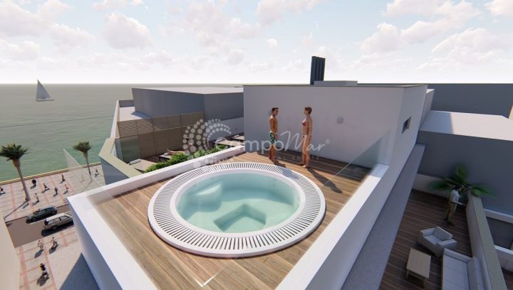 Estepona, Modern and exclusive apartment building of 1-2-3 bedrooms in the center of Estepona, less than 50 meters from the sea and with all kinds of services around.