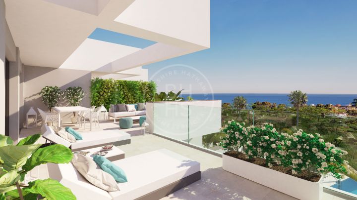 Stunning penthouse in an off-plan development with views to the Mediterranean Sea and the beaches of Manilva