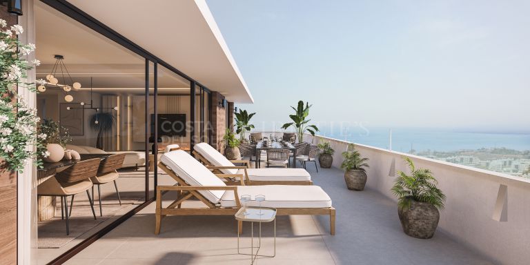 Nowoczesne penthouse z zewnętrzną kuchnią w El Higuerón, Fuengirola