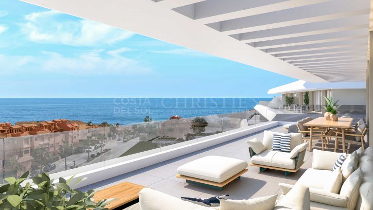 Nowoczesny nowy penthouse z przepięknym widokiem na morze w Esteponie