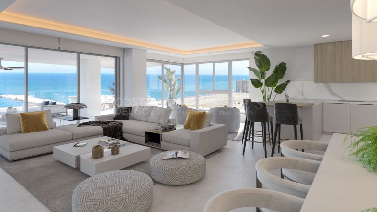 Indrukwekkend appartement aan de zee in een prestigieuze toren in het westelijke gebied van Málaga