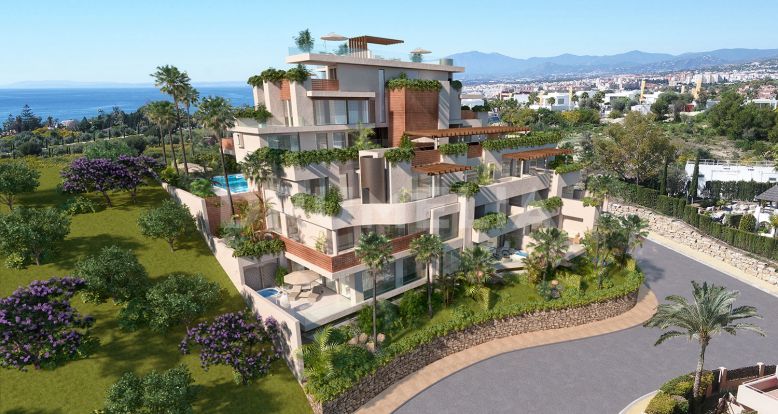 Marbella Ost, Beeindruckende neue moderne Luxus-Erdgeschoss-Duplex, Rio Real Golf, Marbella Ost