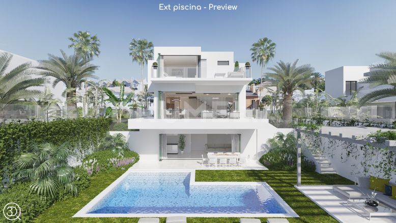 Nueva Andalucia, Fantastisk tomt och projekt för en modern villa i hjärtat av Nueva Andalucía