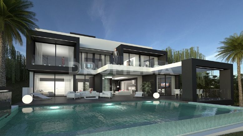 Estepona, Helt ny modern villa med fantastisk utsikt i Valle Romano Golf, Estepona