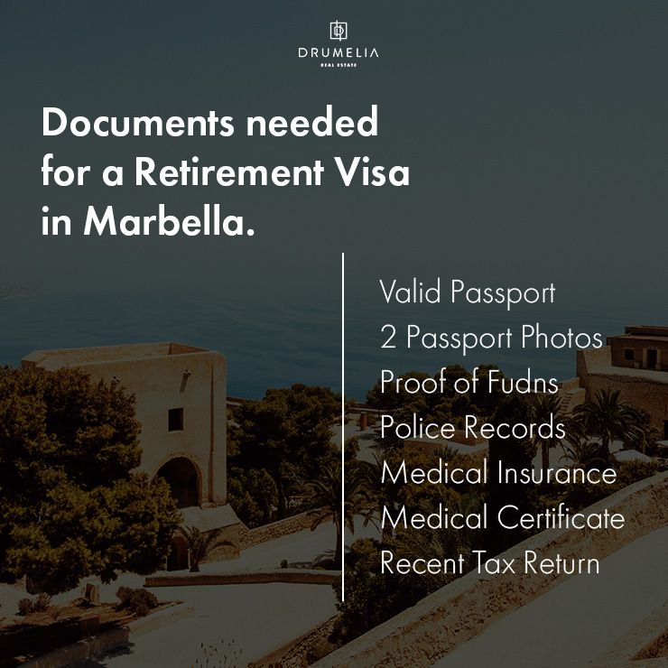 Document needed for retirement visa in Marbella