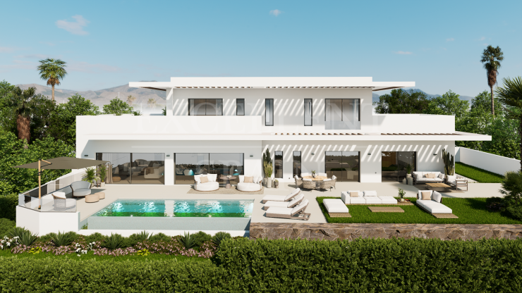 Luxe, moderne villa met zeezicht te koop in Casares Costa