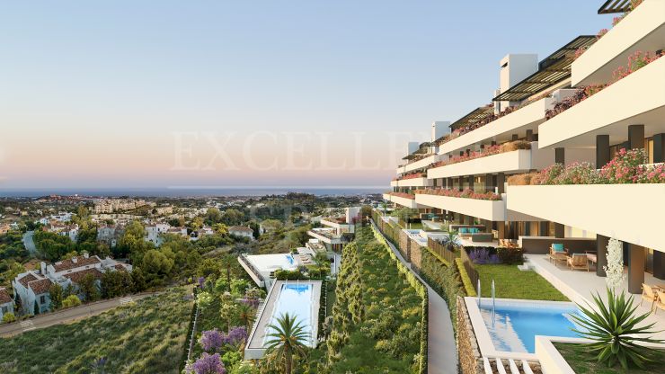 Luxuriöse neue Apartments mit Panoramablick auf das Meer in Tiara, La Quinta, Benahavís