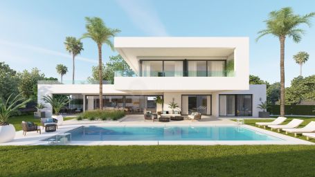 A contemporary villa for sale in a gated community in Nueva Andalucia, Marbella
