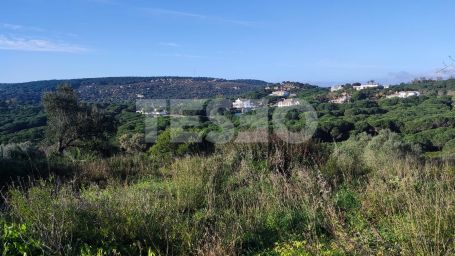 Elevated plot in Sotogrande Alto with panoramic views of the golf course and lake, featuring an approved contemporary project and ready to build.
