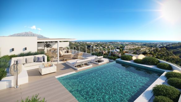 Penthouse de luxe neuf, vue incroyable sur mer, à Benahavis, Marbella
