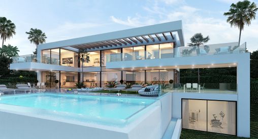 Villa moderna única con vistas panorámicas al mar y al golf, La Quinta