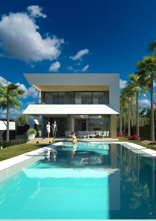 Luxury modern villa project with sea views