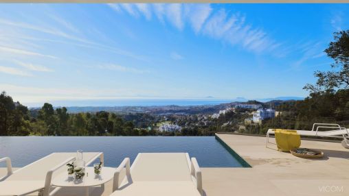 Moderne neue Villa mit Panoramablick aufs Meer