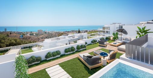 Neue und moderne Wohnanlage mit Panoramablick auf das Meer