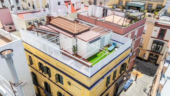 Ático dúplex amueblado con terraza en el centro de la ciudad